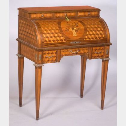 Louis XVI Style Tulipwood and Kingwood Marquetry and Parquetry Lady's Desk