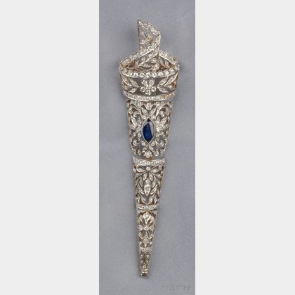 Diamond and Sapphire Pendant/Brooch