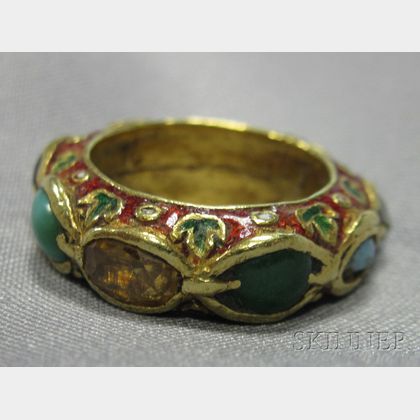 Antique Gold, Enamel, and Gem-set Ring