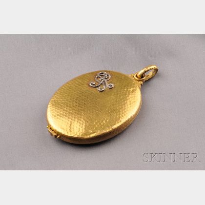 Antique 18kt Gold and Diamond Locket, France