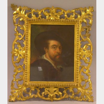 Gilt Framed 19th Century American School Oil on Canvas Self Portrait after Peter Paul Rubens