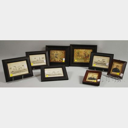 Eight Small Framed 19th Century and Decorative Works