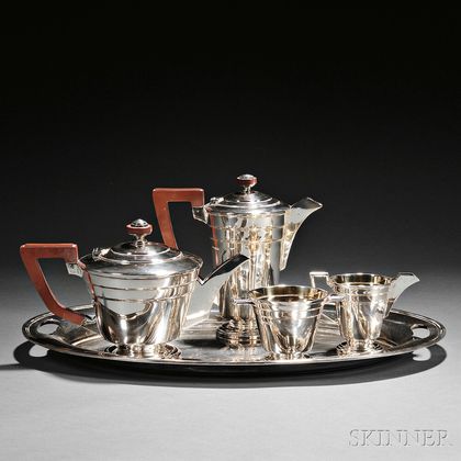 Five-piece George VI Sterling Silver Tea and Coffee Service