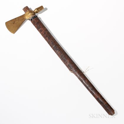 Plains Wood and Brass Pipe Tomahawk