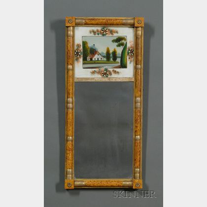 Paint-decorated and Gilt Split-baluster Mirror