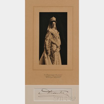 Photogravure of Empress Alexandra Feodorovna and Her Signature