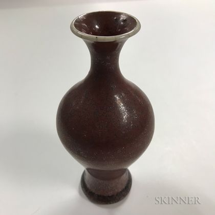 Miniature Mottled Iron Rust Vase