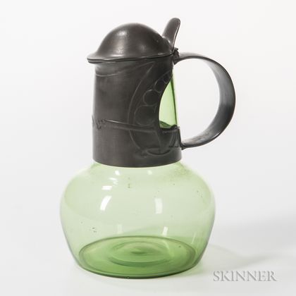 Pewter Overlay Pitcher Attributed to Archibald Knox (1864-1933) 