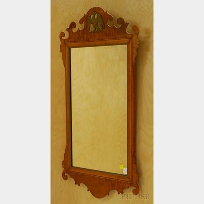Two Chippendale-style Tiger Maple Mirrors