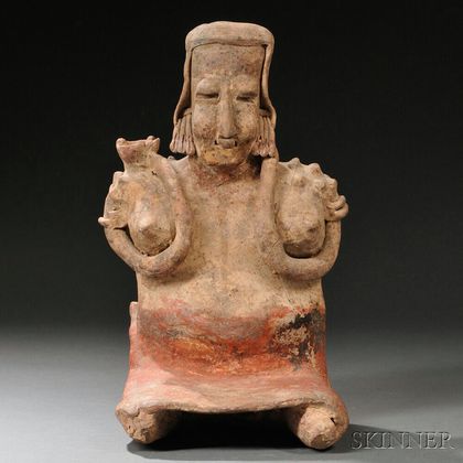 Jalisco Seated Female Pottery Figure