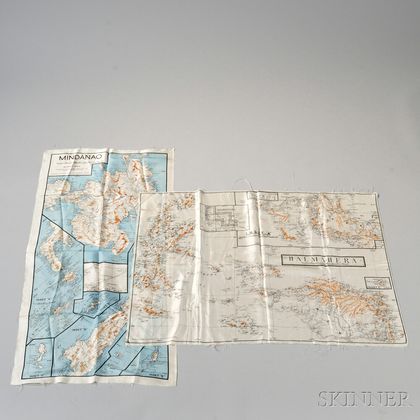 Two Royal Australian Air Force Silk Maps
