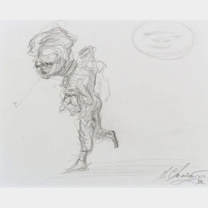 Mihail Chemiakin (Russian, b. 1943) Figure Sketch.