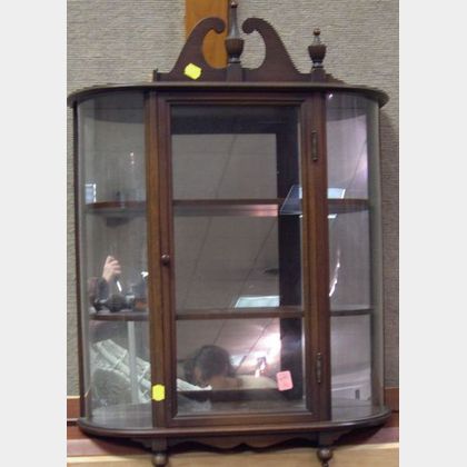 Chippendale-style Mahogany Wall Display Cabinet. 