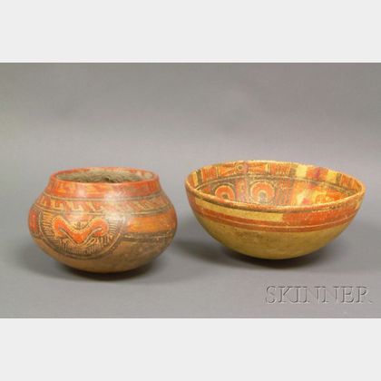 Two Pre-Columbian Polychrome Bowls