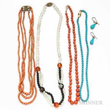 Group of Bead Necklaces