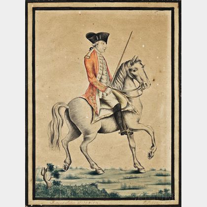 Paul Revere, Jr. (Boston, 1734-1818) Portrait of Major John Pitcairn on Horseback.