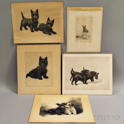 Group of Scottie Dog Prints: Marguerite Kirmse (American, 1885-1954),Seeing Things