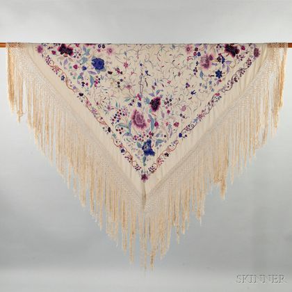 Embroidered Export Macrame Shawl