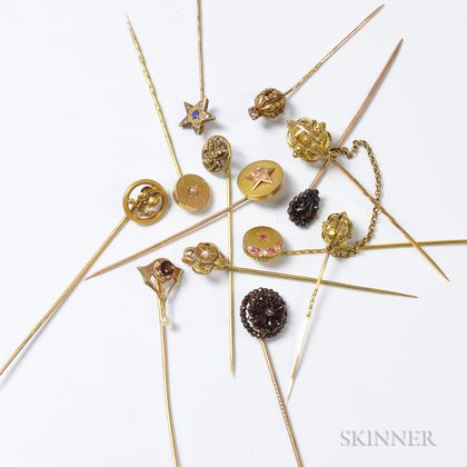 Group of Antique Gem-set Stickpins