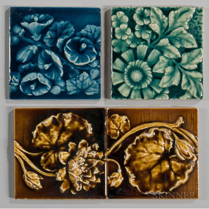 Four Trent Tile Company Art Pottery Tiles 