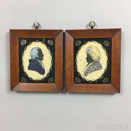 Pair of Framed Silhouettes of George and Martha Washington