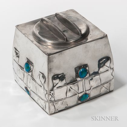 Archibald Knox (1864-1933) Pewter Biscuit Box 