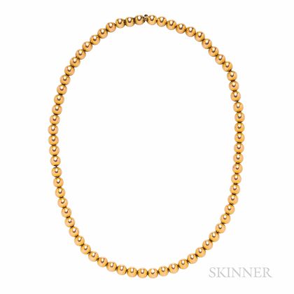 14kt Gold Bead Necklace