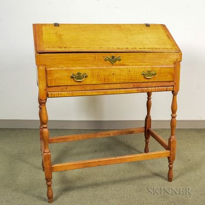 William and Mary-style Maple Schoolmaster's Desk-on-frame