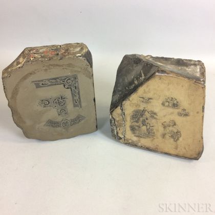 Two Engraved Lithography Stones