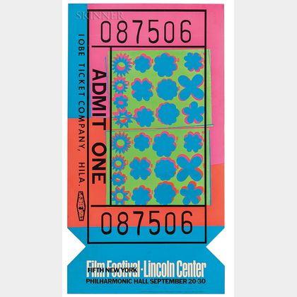 Andy Warhol (American, 1928-1987) Lincoln Center Ticket