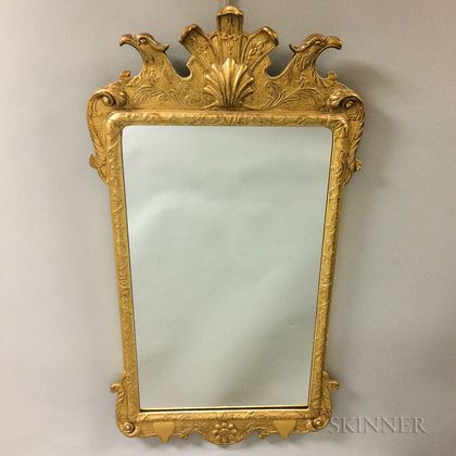 Williamsburg Restoration Chippendale-style Molded and Gilt Composition Looking Glass