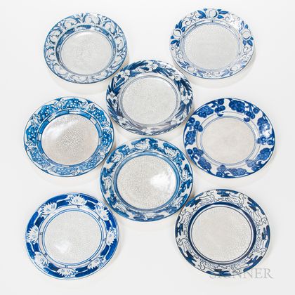 Eight Dedham Pottery Plates