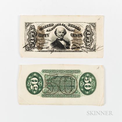 50 Cent Third Issue Wide Margin Front and Back Specimen