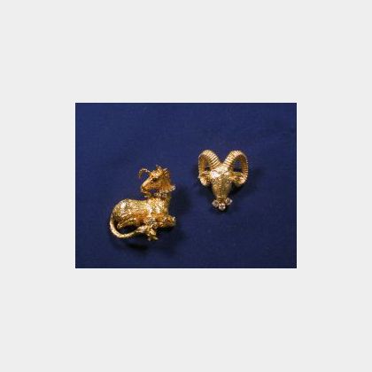 Two Gold and Diamond Brooches