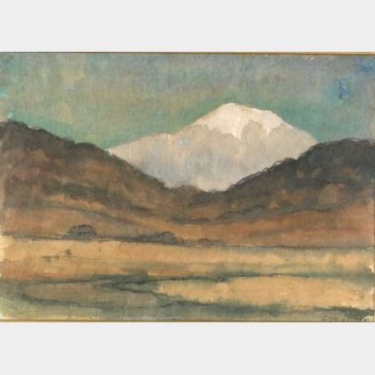 Attributed to Diego Rivera (Mexican, 1886-1957) Mountain Peaks