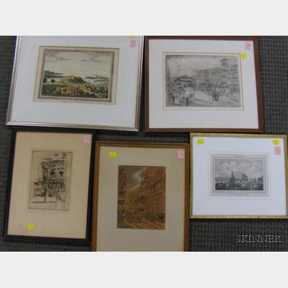 Lot of Eight Framed Prints and Works on Paper