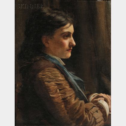 John Dickinson (British, 19th/20th Century) Portrait of a Woman in Profile.