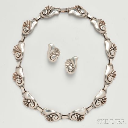 Alphonse La Paglia (1907-1953) Necklace and Earrings 