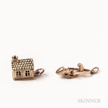 Two 14kt Gold Figural Charms