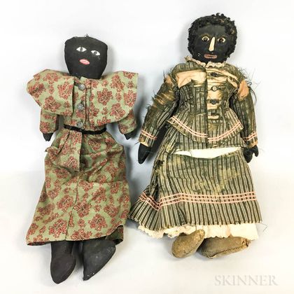 Two Black Cloth Dolls