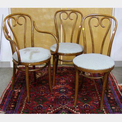 Bentwood Armchair and a Pair of Side Chairs. 