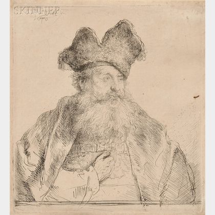 Rembrandt van Rijn (Dutch, 1606-1669) Old Man with Divided Fur Cap