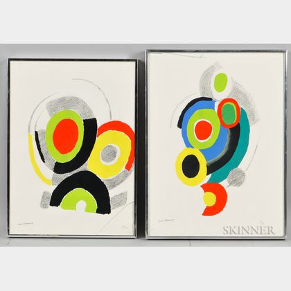 Sonia Delaunay-Terk (Ukrainian, 1885-1979) Two Framed Prints