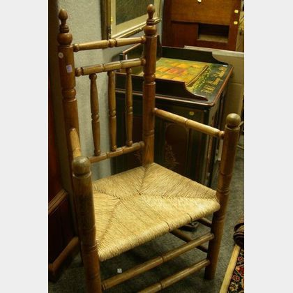 Brewster-style Turned Oak Armchair. 