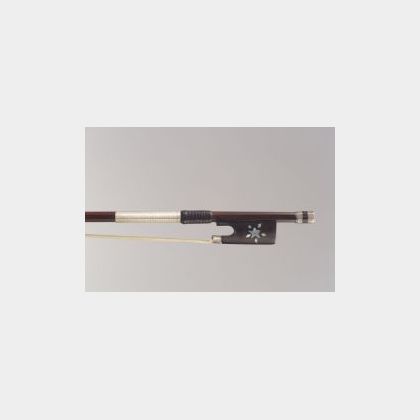 French Silver Mounted Violin Bow, Mirecourt, c. 1820