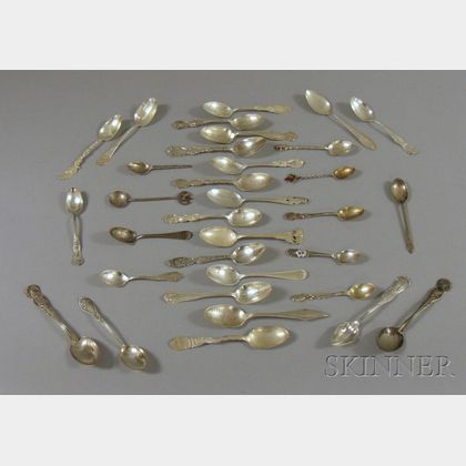 Approximately Twenty-six Sterling Souvenir Spoons