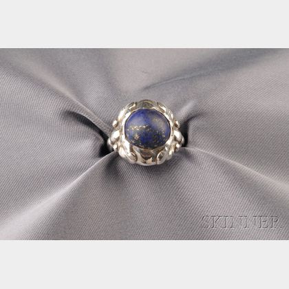 .830 Silver and Lapis Ring, Georg Jensen