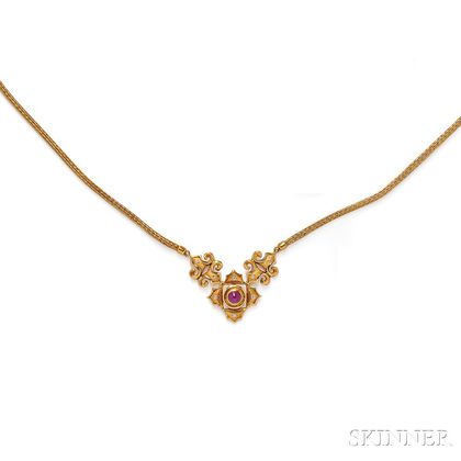 18kt Gold, Ruby, and Diamond Necklace, Lalaounis