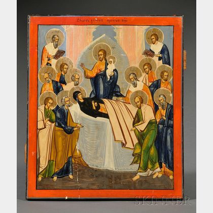 Russian Icon of the Dormition of the Virgin
