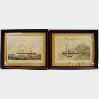 Two Maritime Prints: This View of H.M. STEAM FRIGATE "GEYSER," when off Mt. Edgecombe...